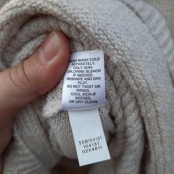 J. Jill Raglan Long Sleeve Waffle Contrast Super Soft Sweater Longline Tan - Picture 8 of 11